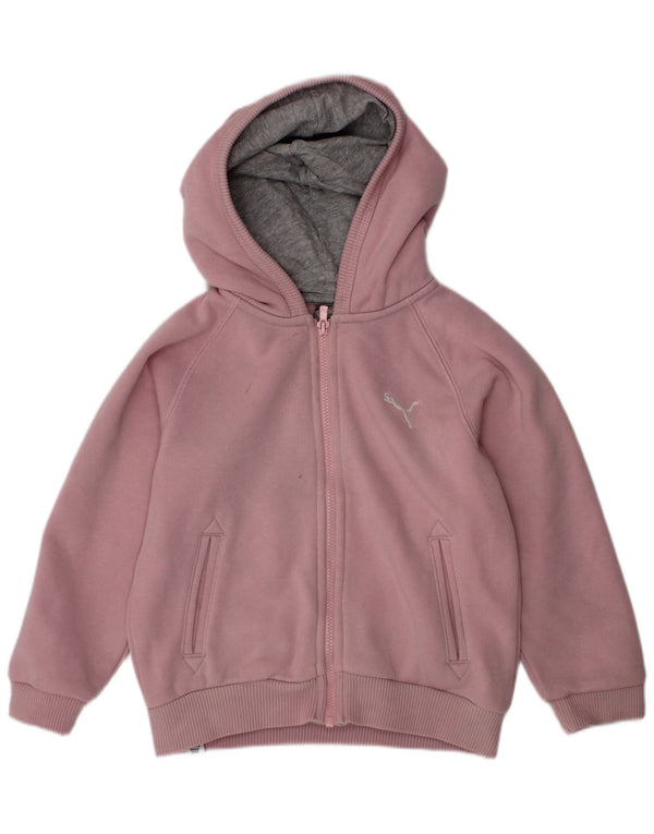 PUMA Baby Girls Zip Hoodie Sweater 18-24 Months Pink Cotton