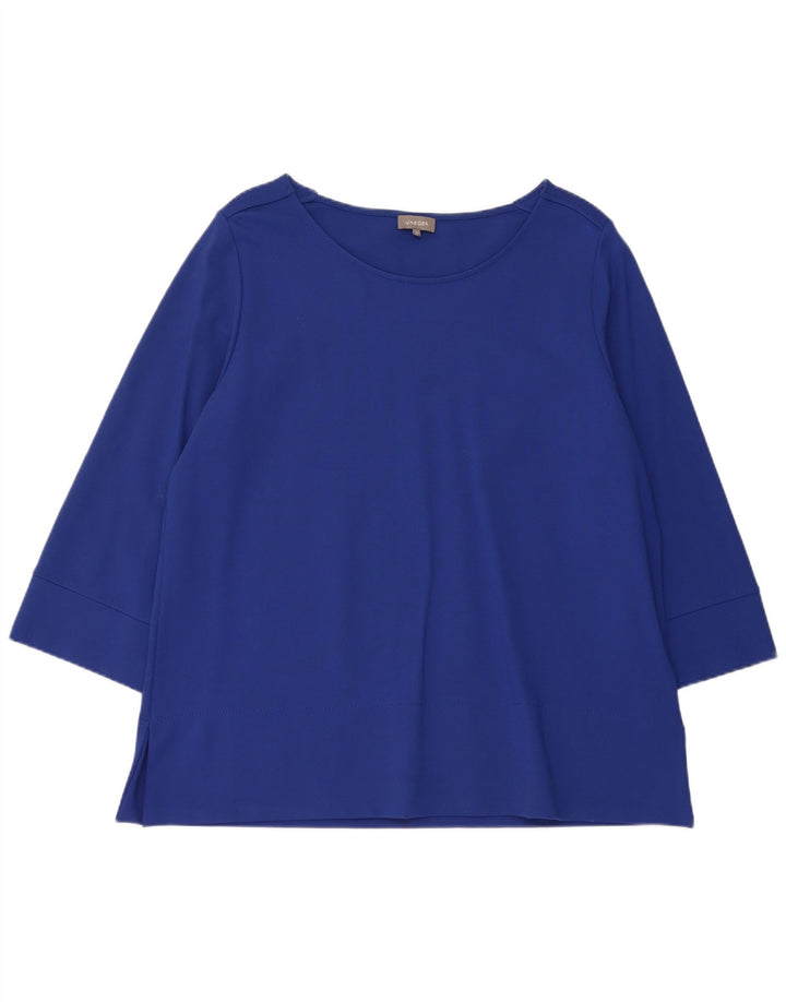 Top da donna Jaeger manica 3/4 UK 18 XL viscosa blu