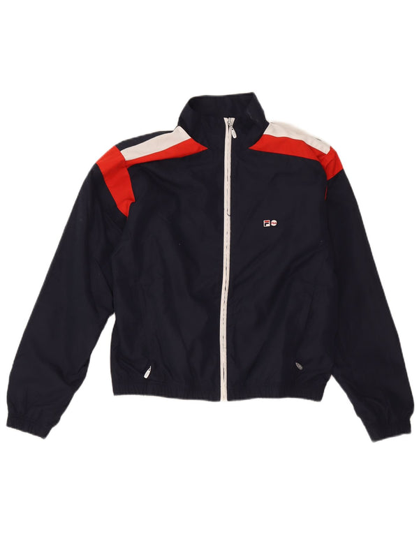 Giacca da ginnastica da donna Fila UK 10 Small Blu Navy Colourblock