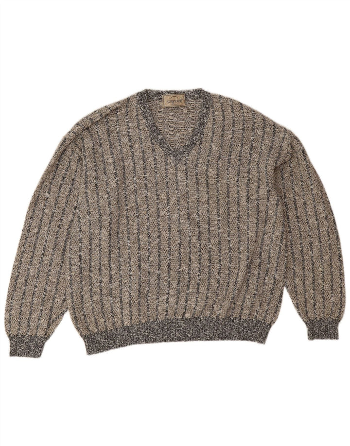 Maglione da uomo con scollo a V Suspense XL a righe blu