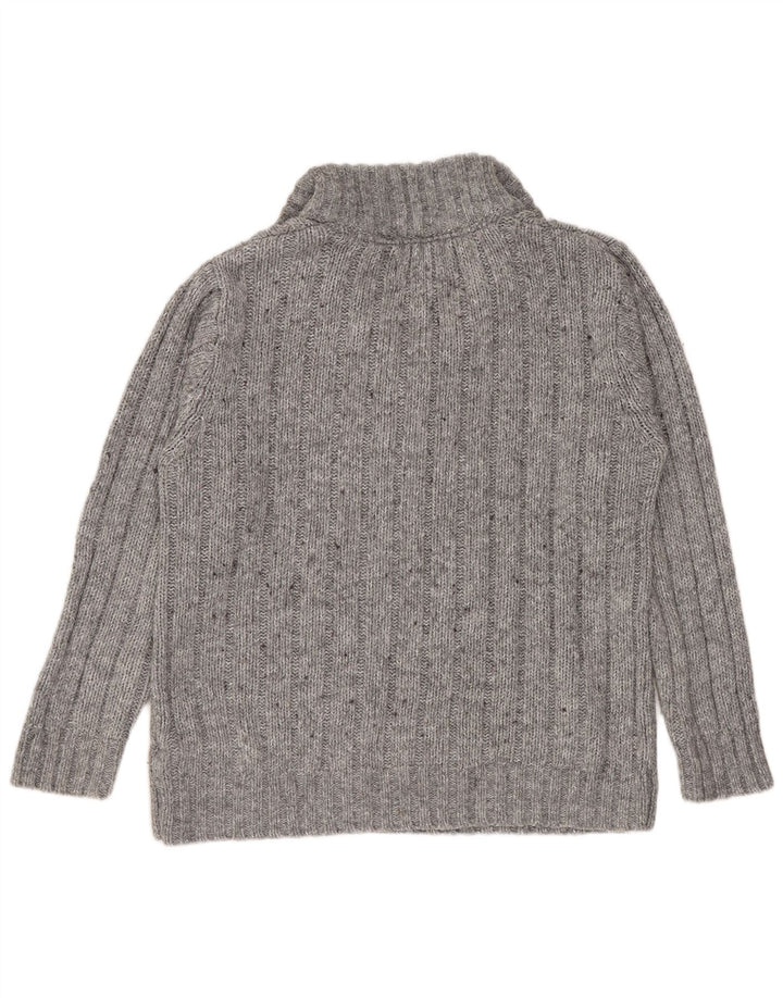 MARKS & SPENCER Maglione da uomo con zip e collo piccolo in acrilico grigio