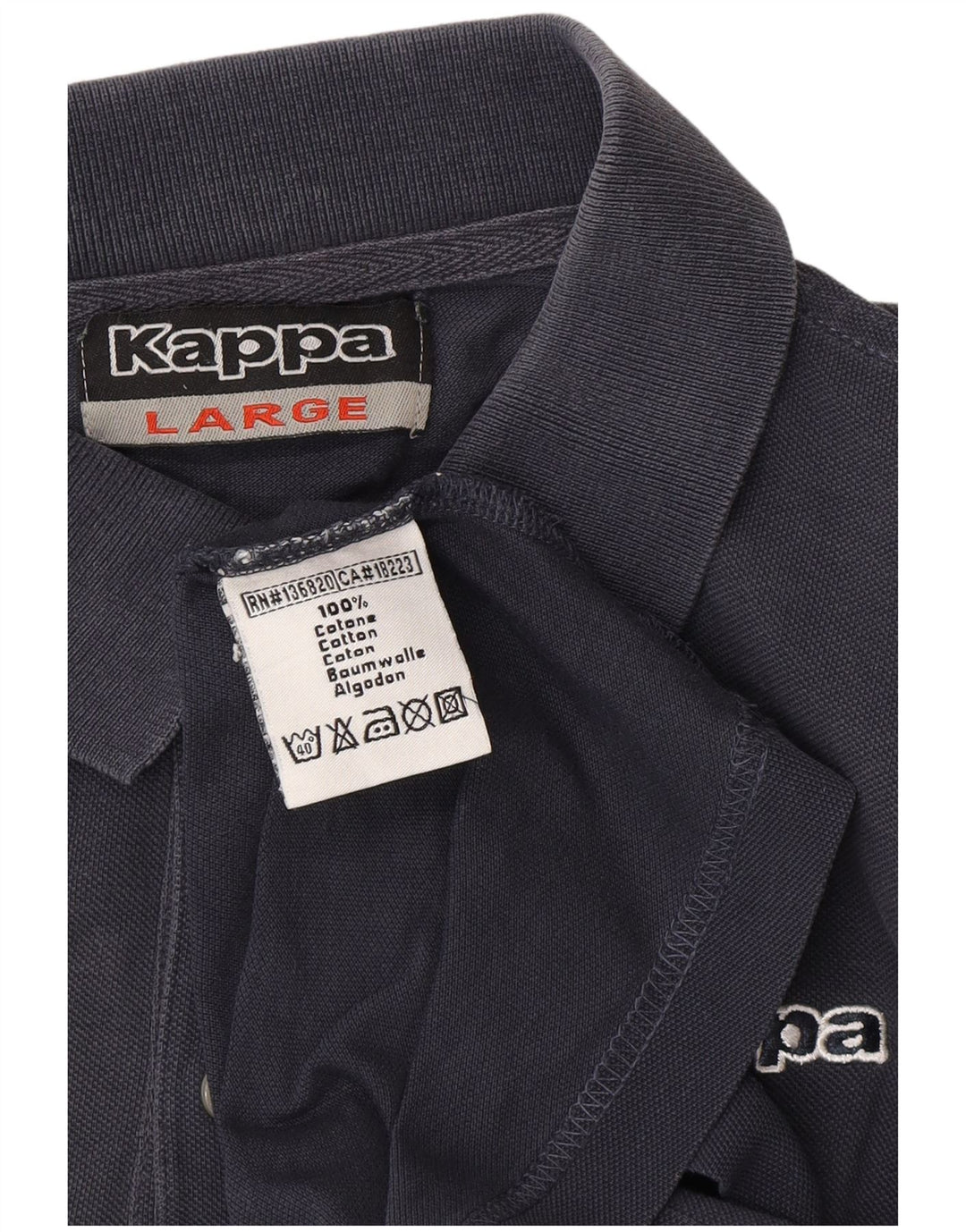 Polo KAPPA da uomo grande in cotone blu navy