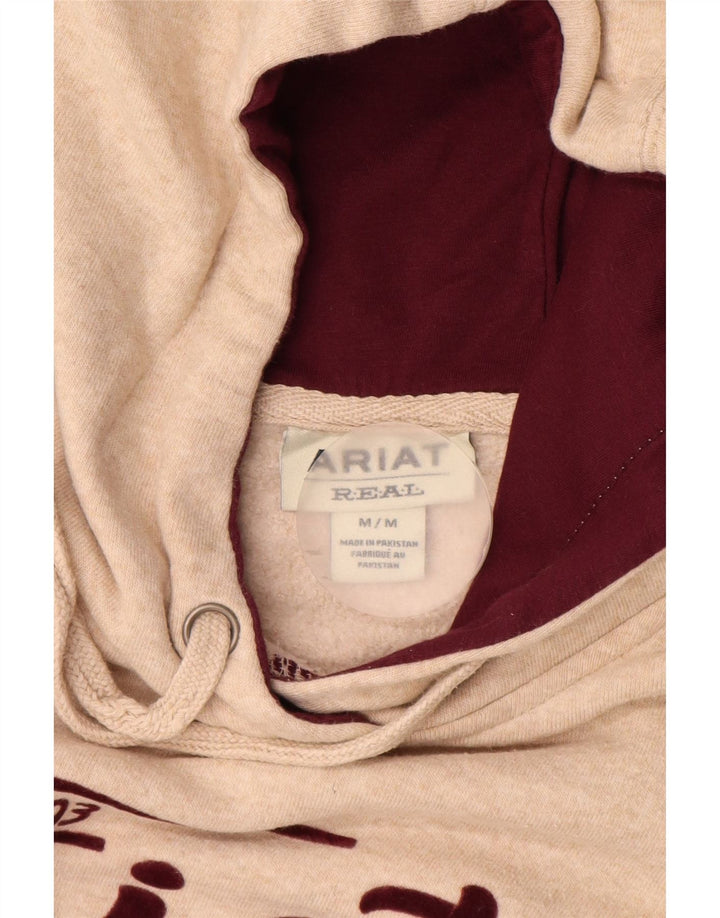 Maglione con cappuccio grafico da uomo ARIAT in cotone beige medio