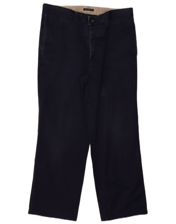 DOCKERS Pantaloni chino dritti da uomo W34 L28 Blu navy
