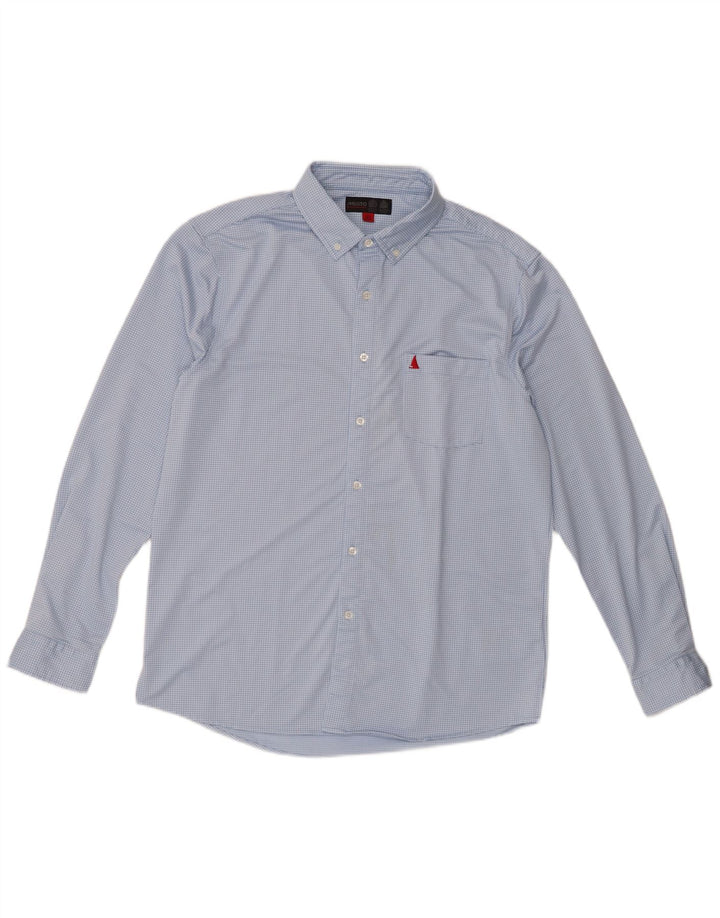 Camicia da uomo Musto grande in poliestere a quadretti blu