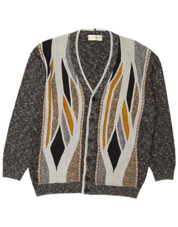 Maglione Cardigan Uomo Di Candia IT 54 XL Lana Macchiata Grigia