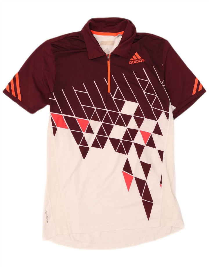 Polo Adidas Climacool da uomo piccola color bordeaux