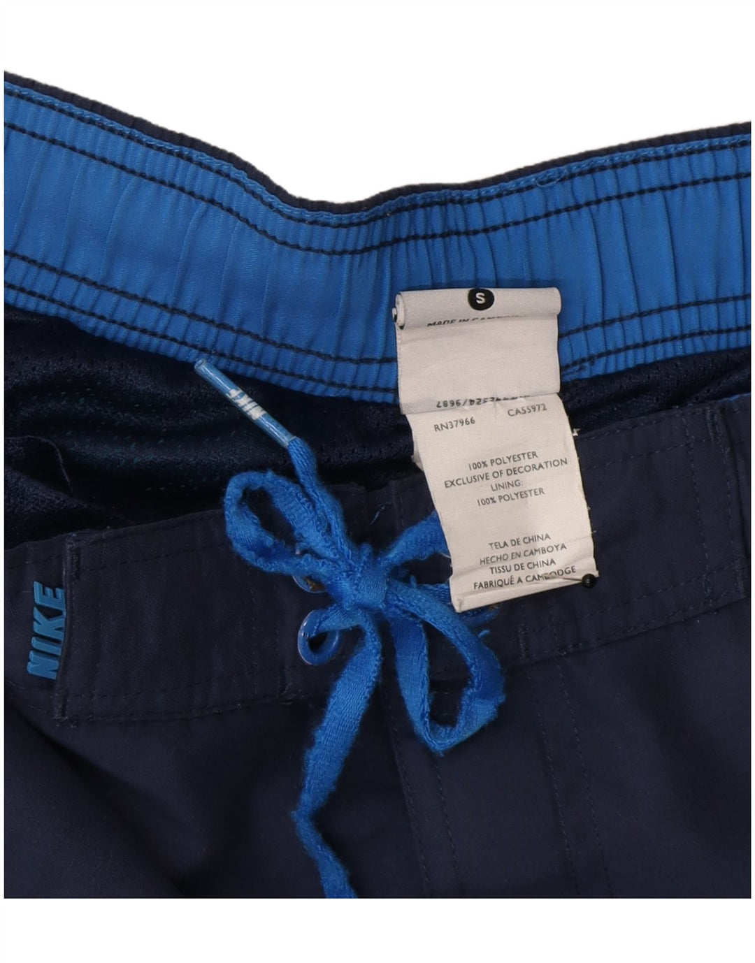 Pantaloncini da bagno Nike da uomo piccoli in poliestere color block blu navy