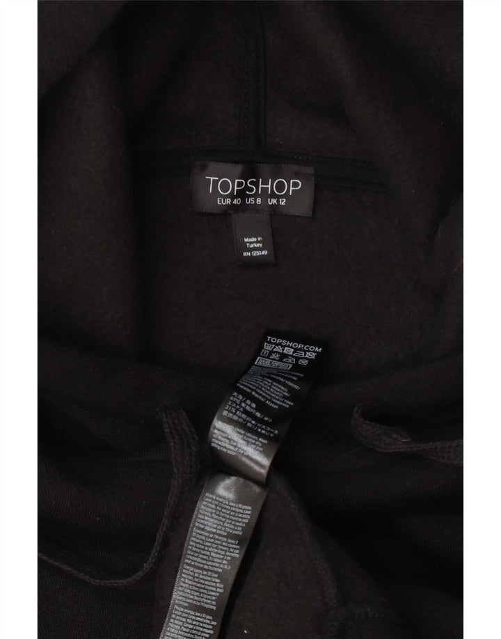Maglione con cappuccio da donna Topshop UK 12 poliestere nero medio