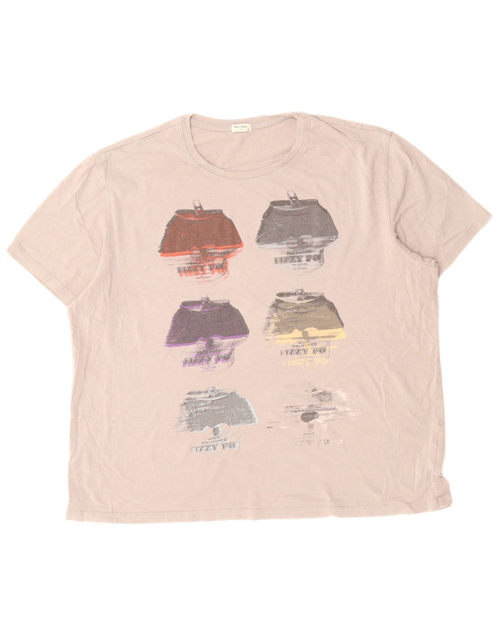 PAUL SMITH T-shirt grafica da uomo grande in cotone grigio