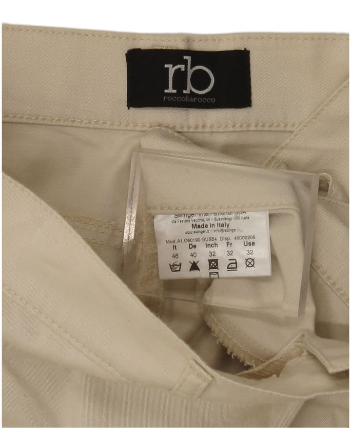Pantaloni casual dritti da donna ROCCOBAROCCO IT 46 Large W34 L30 Beige