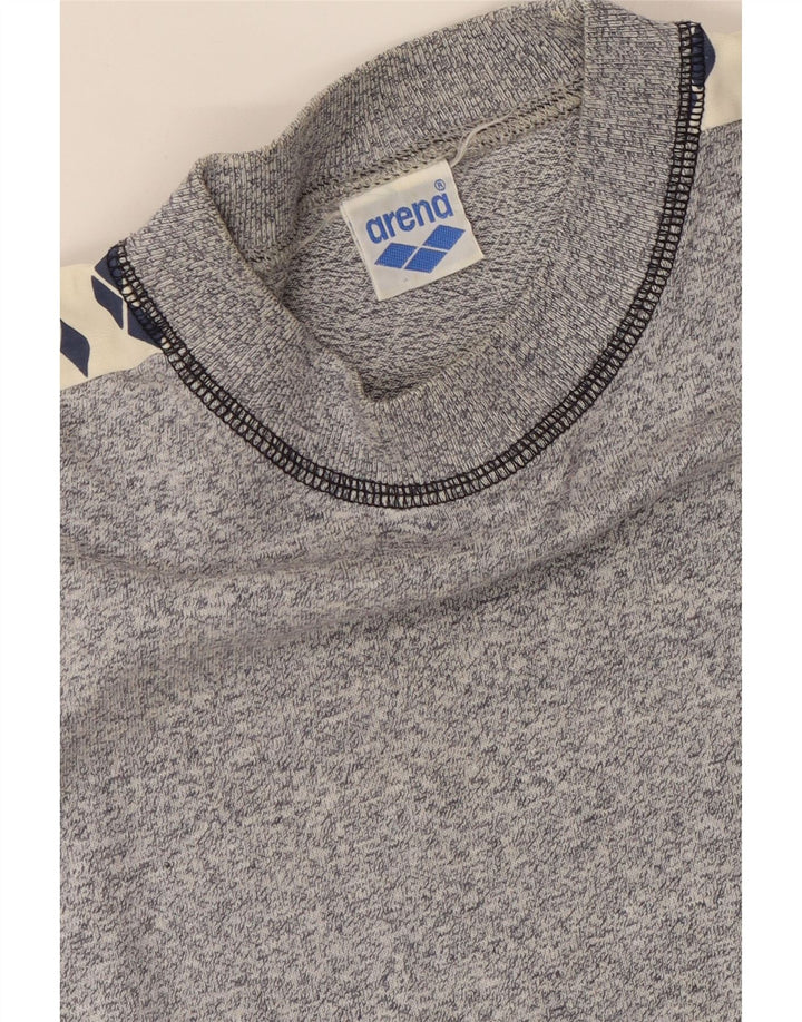 ARENA Mens Graphic T-Shirt Top Medium Grey Colourblock Vintage Arena and Second-Hand Arena from Messina Hembry 