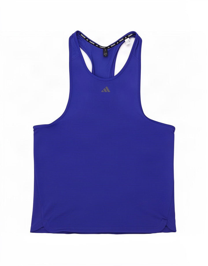 Canotta Adidas Aeroready da uomo, grande, in poliestere gessato blu