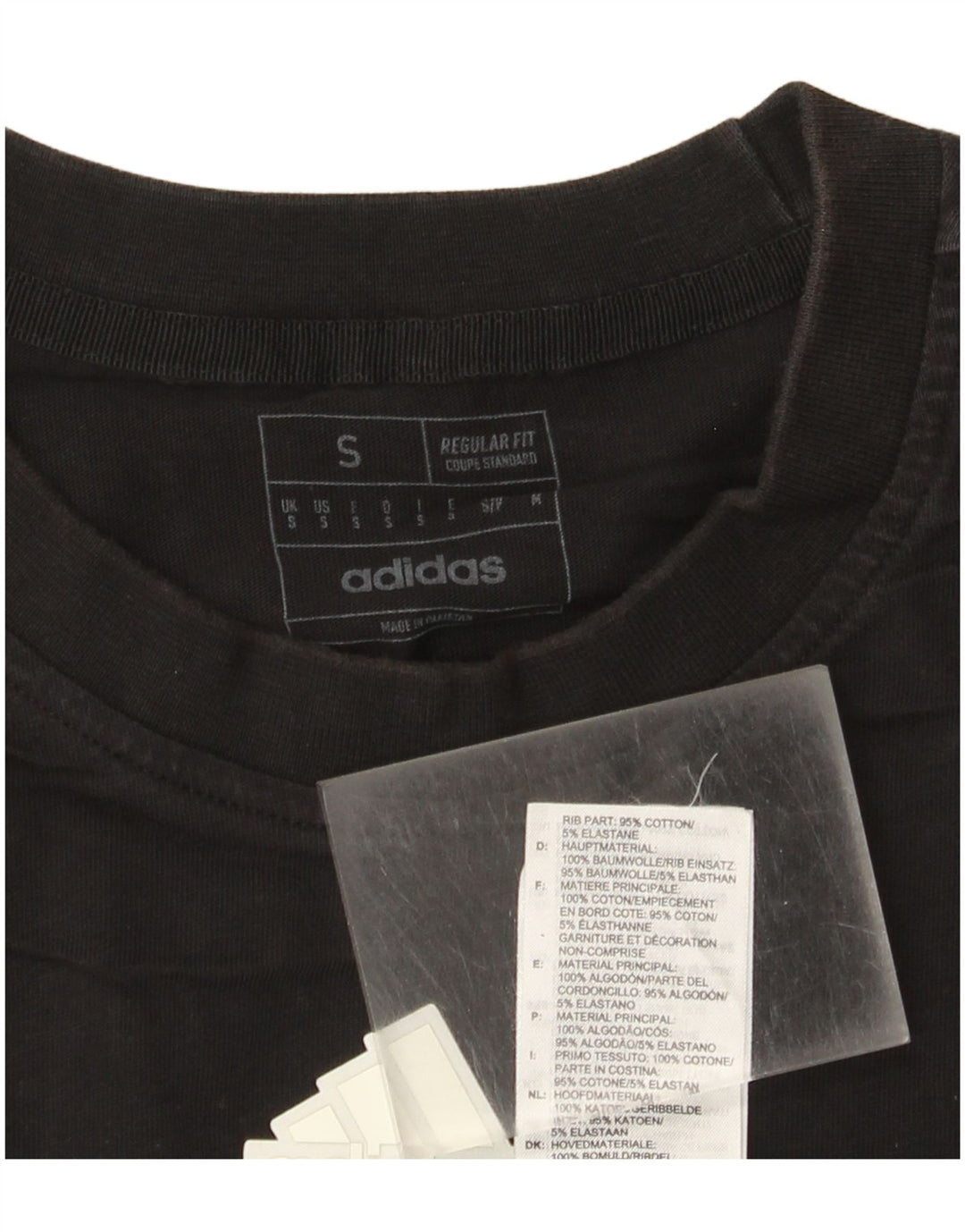 T-shirt grafica Adidas da uomo con vestibilità regolare, piccola, in cotone nero
