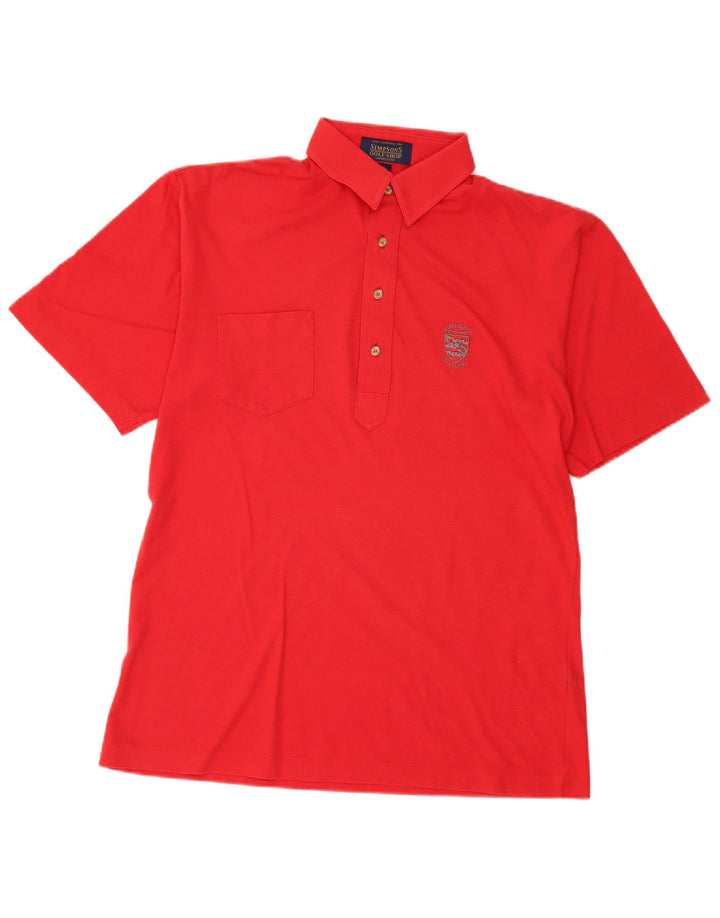 Polo vintage da uomo grande in cotone rosso