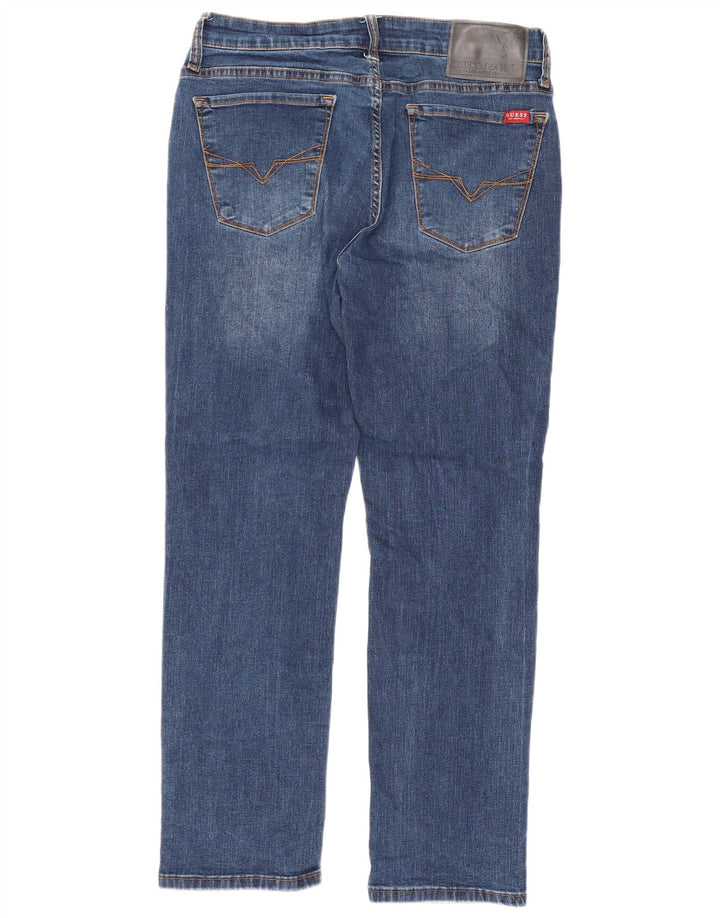 Jeans slim dritti da donna Guess W30 L28 cotone blu