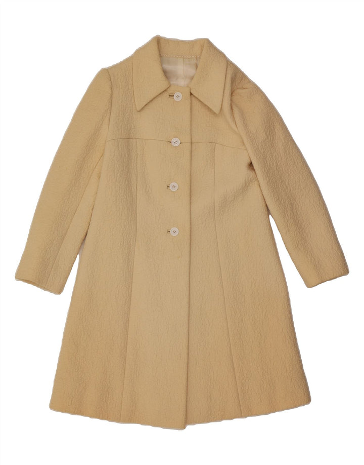 VINTAGE Womens Overcoat UK 8 Small Off White Vintage Vintage and Second-Hand Vintage from Messina Hembry 