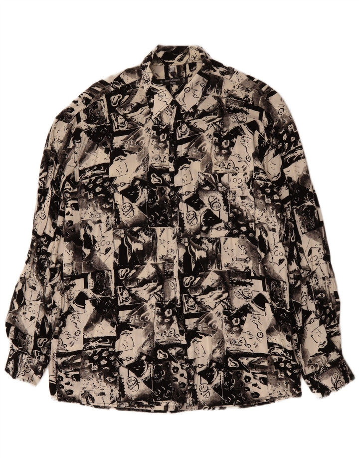 Camicia da uomo con motivo astratto VINTAGE taglia 41 grande nera