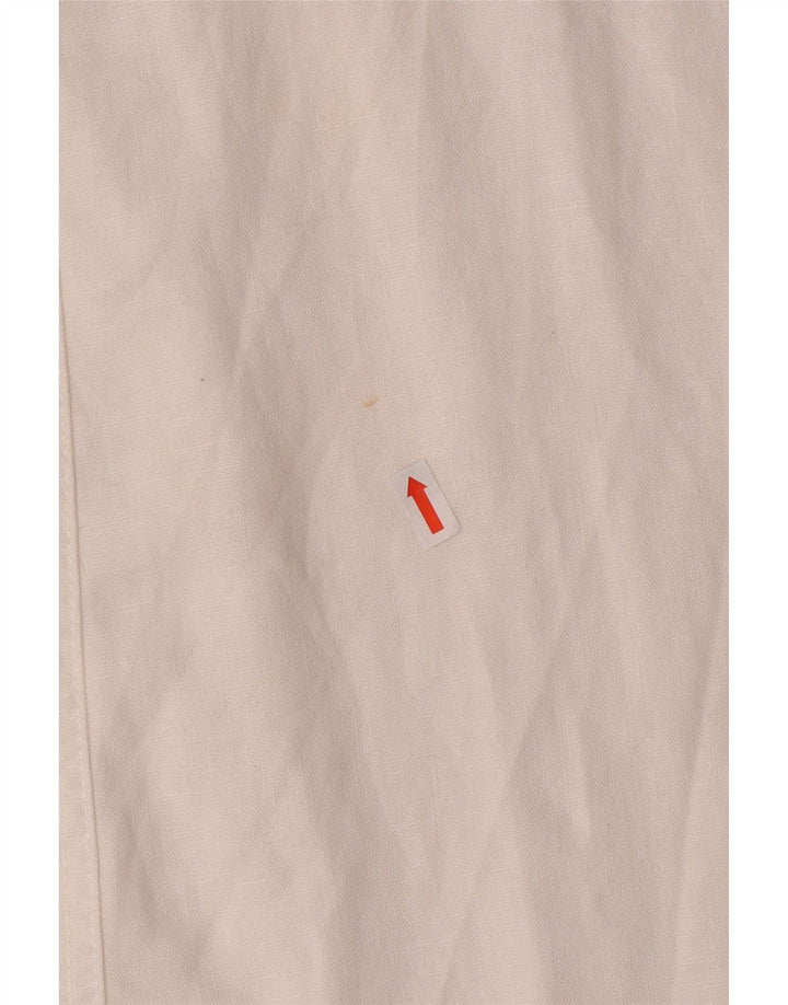 MONSOON Pantaloni chino bootcut da donna UK 12 Medium W32 L31 Lino bianco