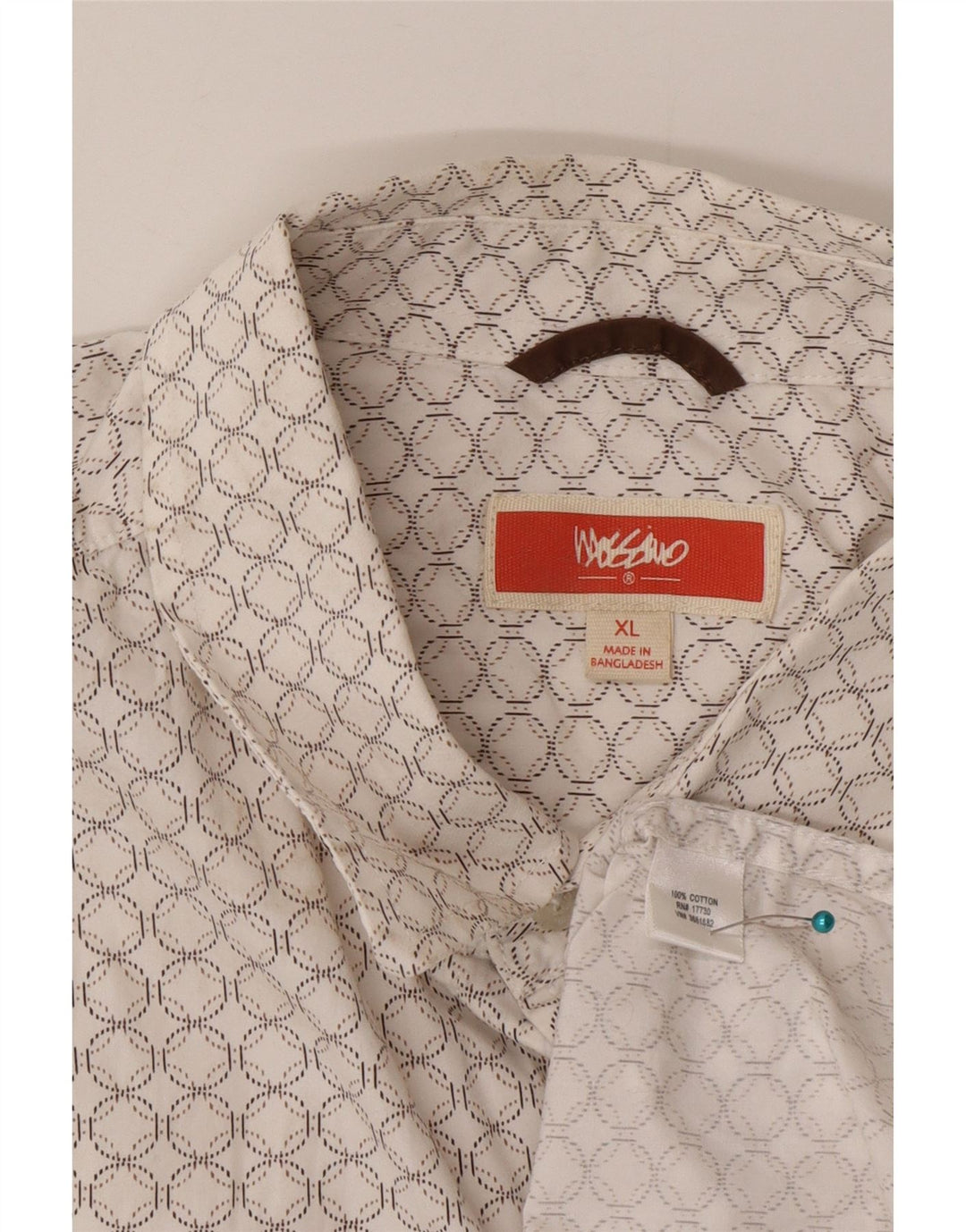 Camicia a maniche corte da uomo Mossimo XL in cotone geometrico bianco