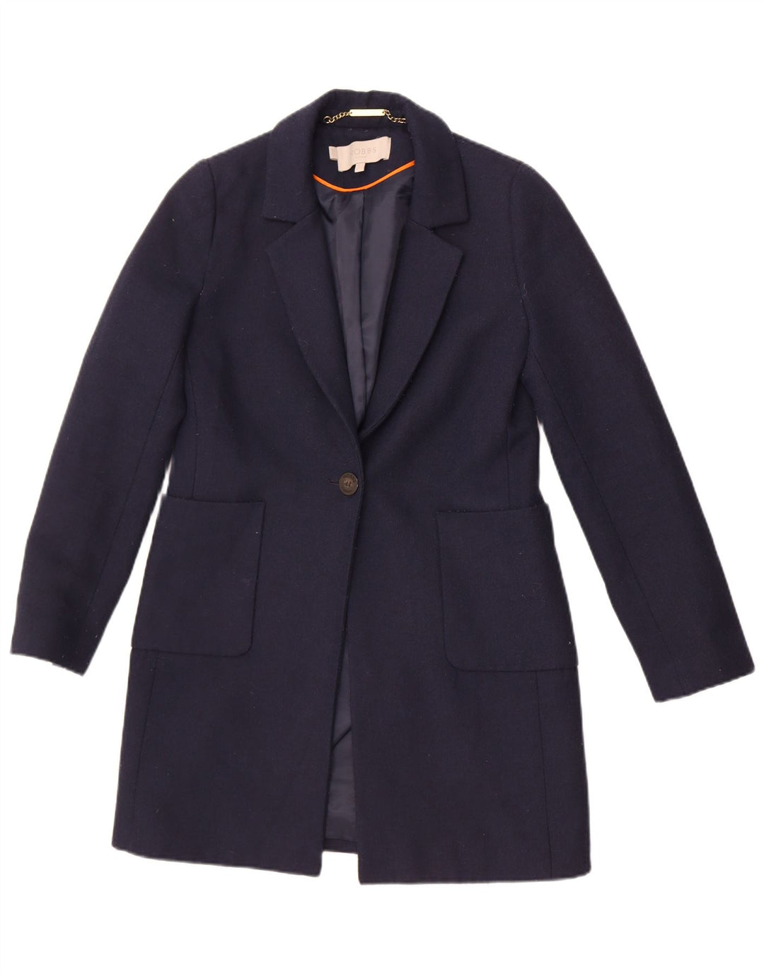 Giacca blazer da donna a 1 bottone lungo Hobbs UK 8 piccola in poliestere blu navy