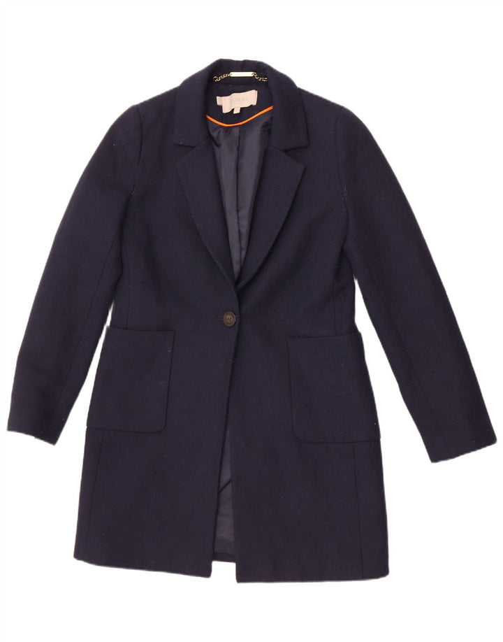Giacca blazer da donna a 1 bottone lungo Hobbs UK 8 piccola in poliestere blu navy
