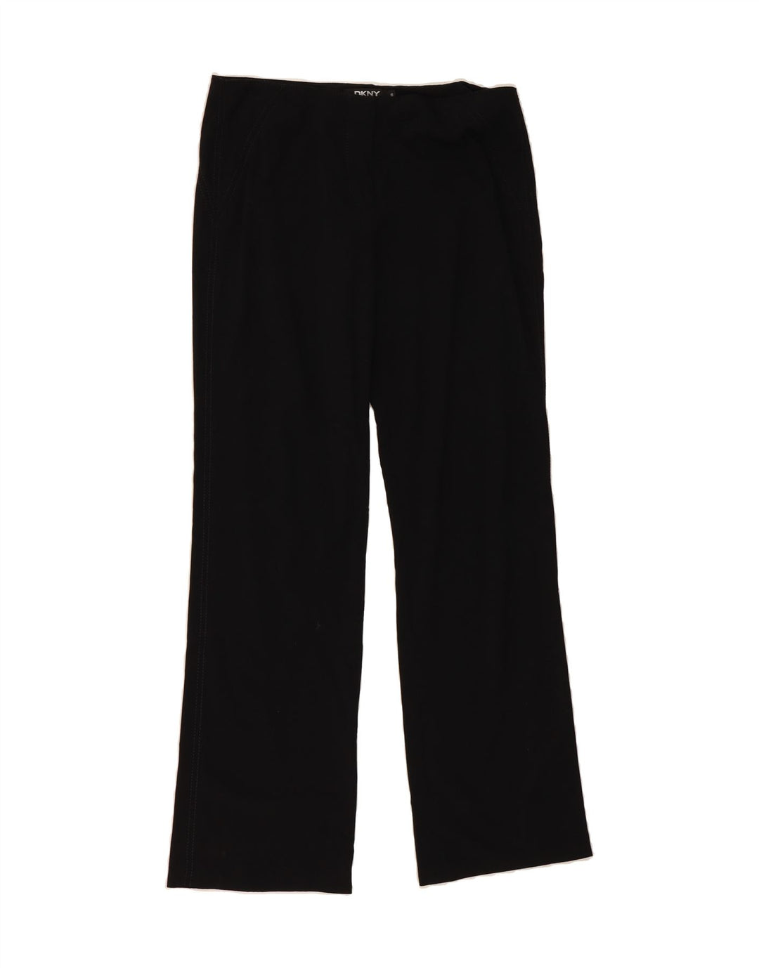 DKNY Womens Straight Chino Trousers US 6 Medium W30 L30 Black Rayon Vintage Dkny and Second-Hand Dkny from Messina Hembry 