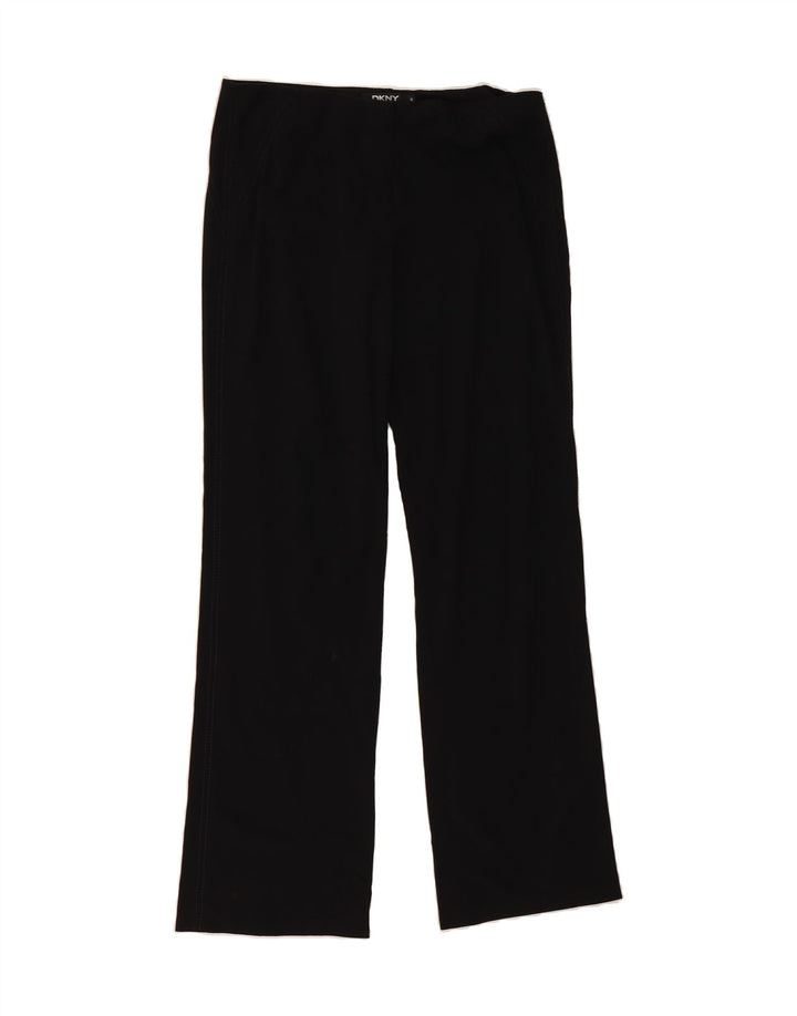 DKNY Womens Straight Chino Trousers US 6 Medium W30 L30 Black Rayon Vintage Dkny and Second-Hand Dkny from Messina Hembry 