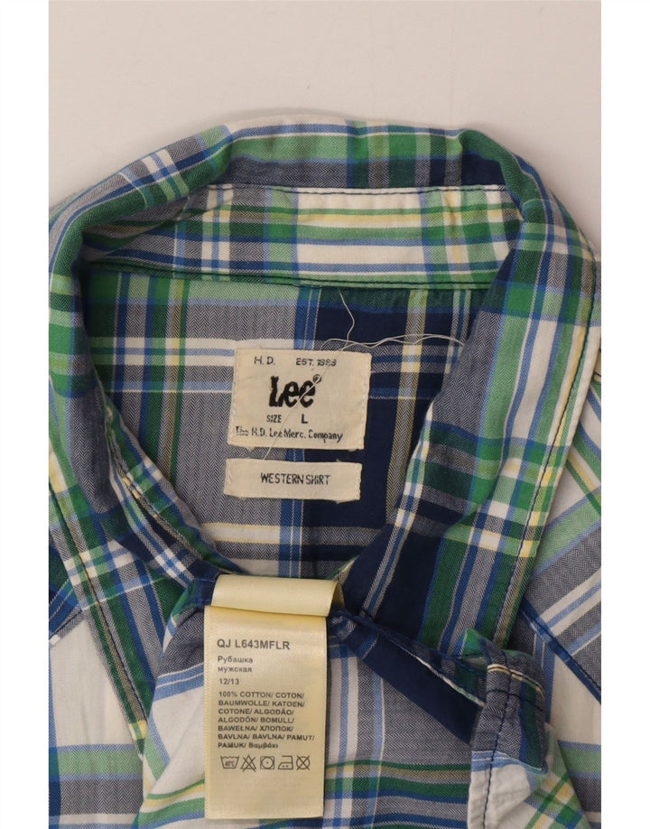 Camicia da uomo Lee grande in cotone a quadri blu navy