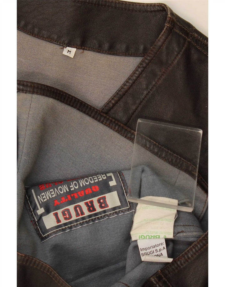 Gilet Uomo in Ecopelle Brugi Marrone Medio Polietilene