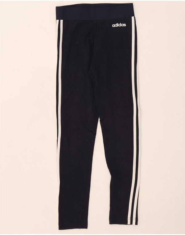 Leggings Adidas Donna UK 4/6 XS Blu Navy Cotone