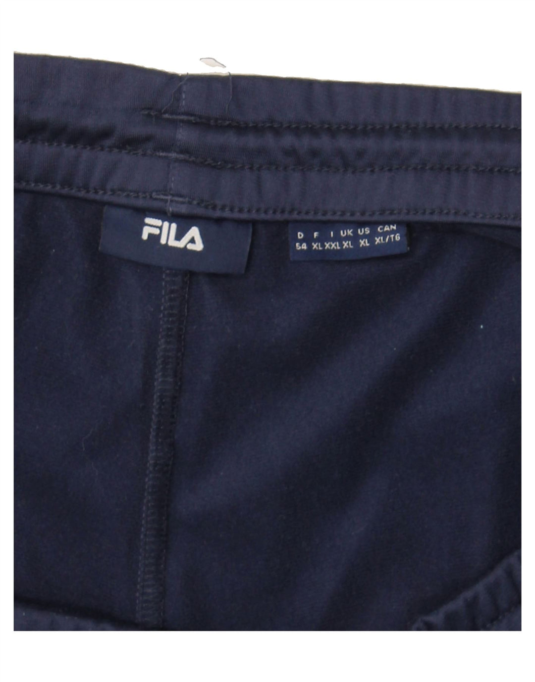 FILA Mens Tracksuit Trousers XL Navy Blue Colourblock Vintage Fila and Second-Hand Fila from Messina Hembry 