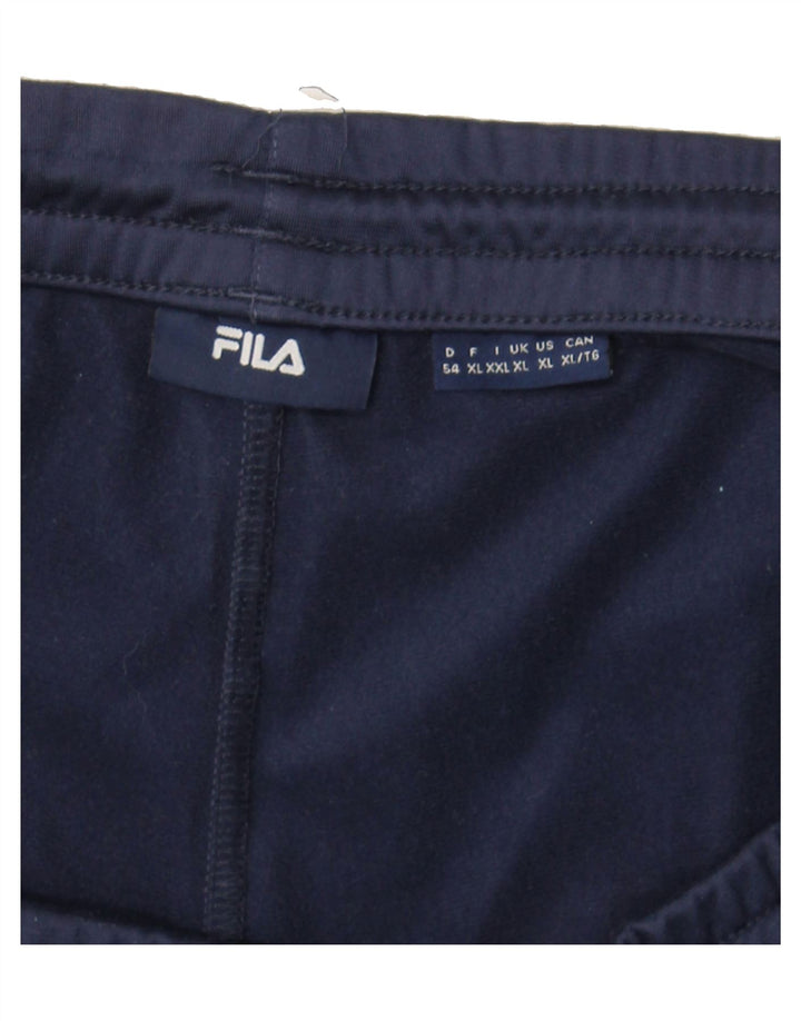 FILA Mens Tracksuit Trousers XL Navy Blue Colourblock Vintage Fila and Second-Hand Fila from Messina Hembry 