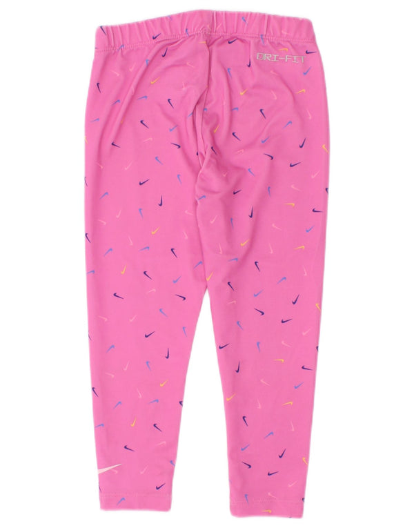Leggings grafici Nike Dri Fit per ragazze 3-4 anni XS poliestere rosa