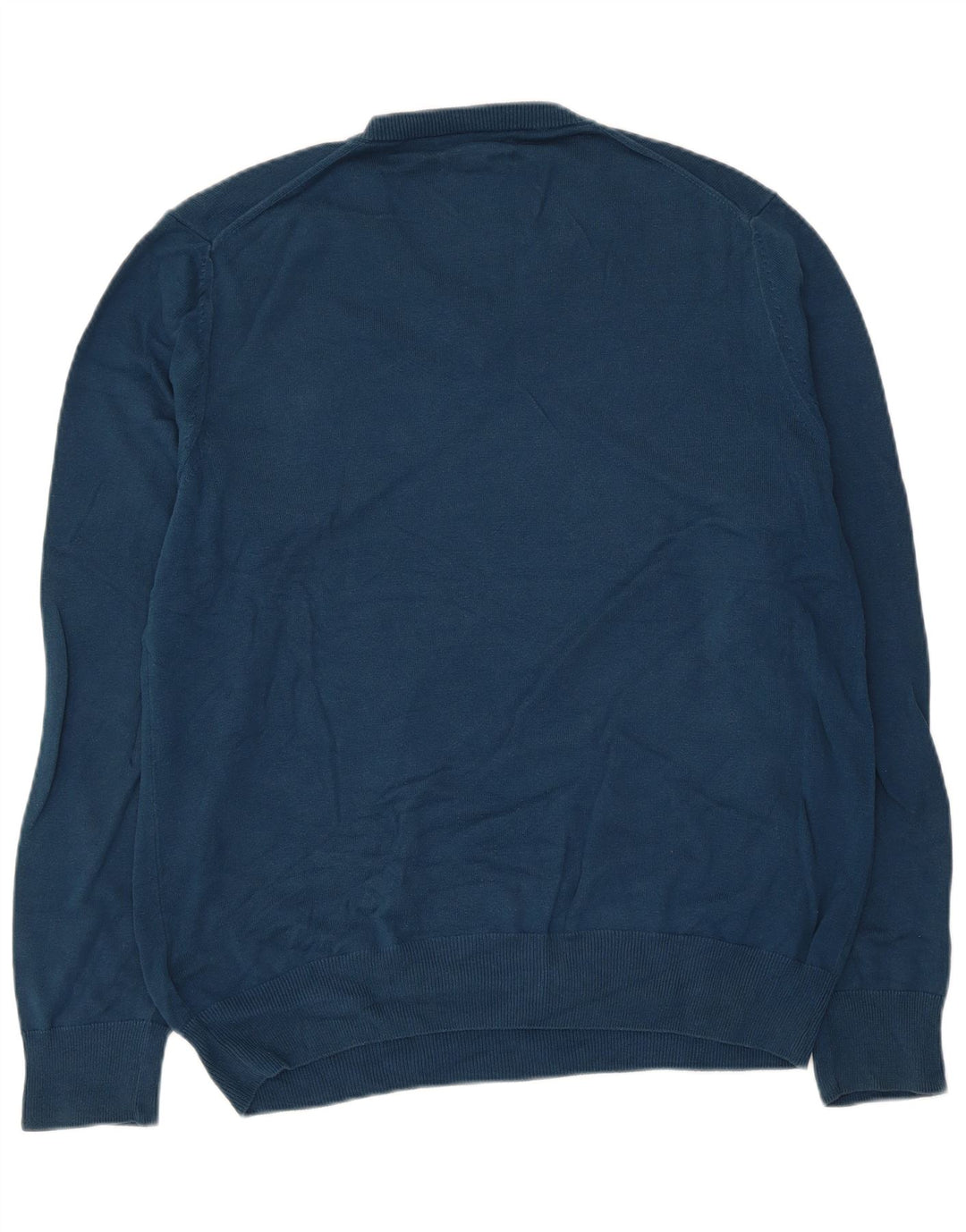 Maglione maglione con scollo a V da uomo Marks & Spencer grande cotone blu