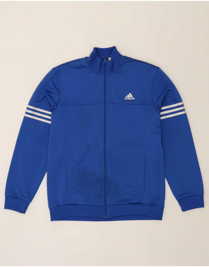 ADIDAS Mens Tracksuit Top Jacket UK 42/44 Large Blue Polyester