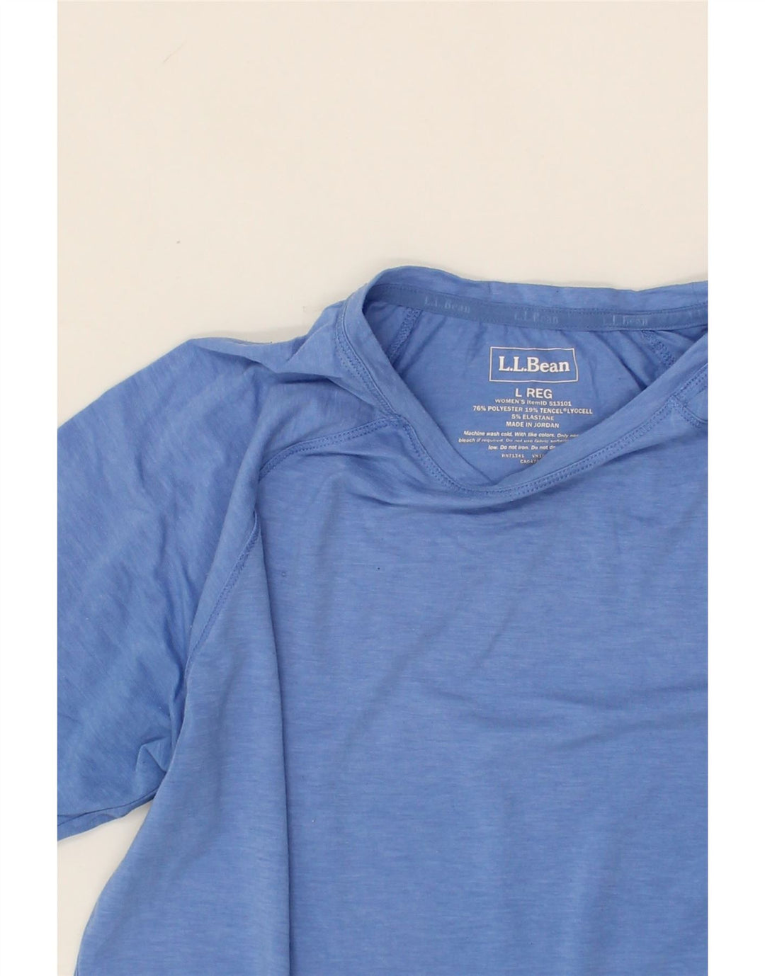 L.L.BEAN Womens T-Shirt Top UK 16 Large Blue Polyester Vintage L.L.Bean and Second-Hand L.L.Bean from Messina Hembry 