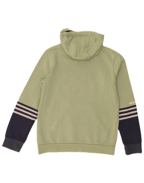 Felpa con cappuccio grafica Adidas per ragazze 11-12 anni in cotone color block verde