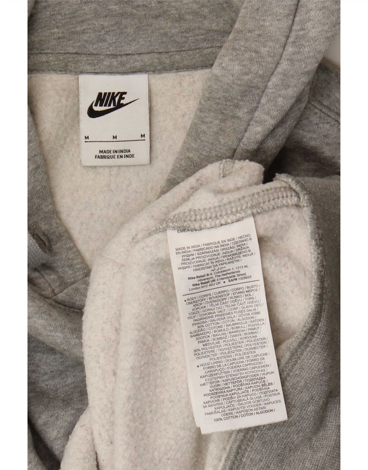 Felpa con cappuccio da uomo Nike in cotone mélange grigio medio