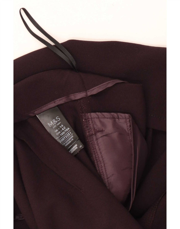 Gonna a portafoglio da donna Marks & Spencer UK 14 grande W32 poliestere bordeaux