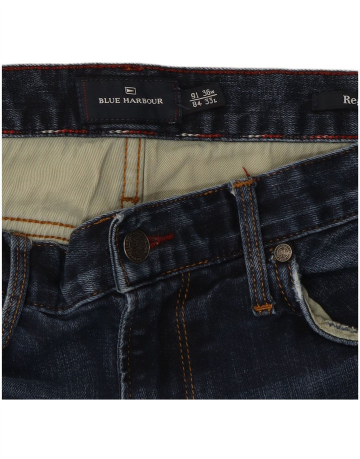 Jeans dritti Marks & Spencer da donna Blue Harbour W36 L31 cotone blu navy