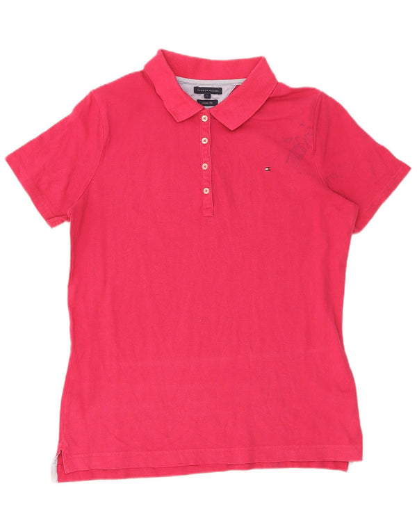 Polo da donna Tommy Hilfiger Classic Fit UK 16 grande cotone rosa