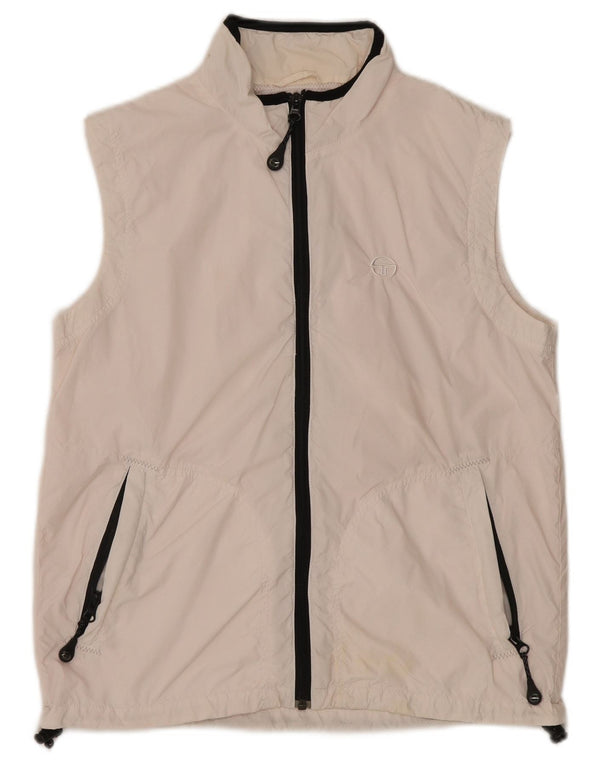 SERGIO TACCHINI Giacca da tuta senza maniche da donna IT 46 Large Bianca