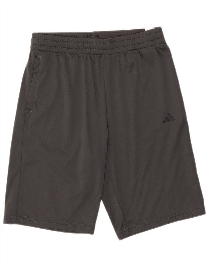 Pantaloncini sportivi Adidas da ragazzo 13-14 anni in poliestere grigio