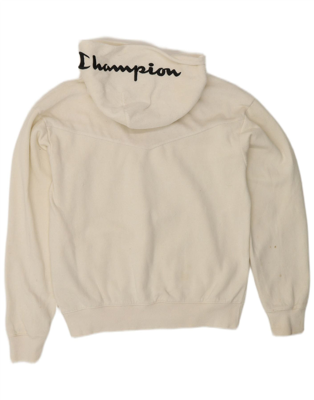 Maglione in pile con cappuccio grafico da donna CHAMPION UK 14 Cotone bianco sporco medio