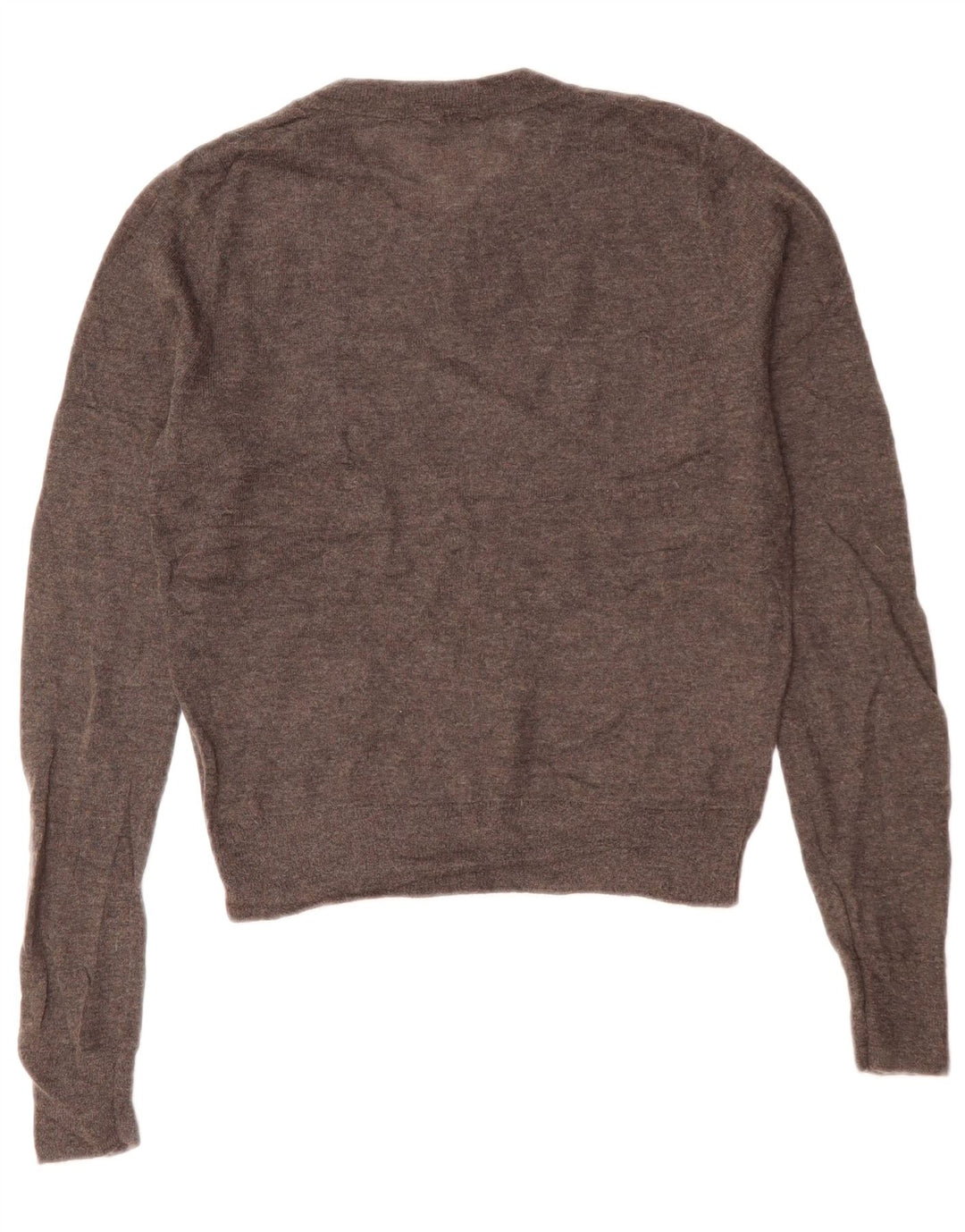 Maglione ZARA da donna corto con scollo a V UK 10 piccolo grigio