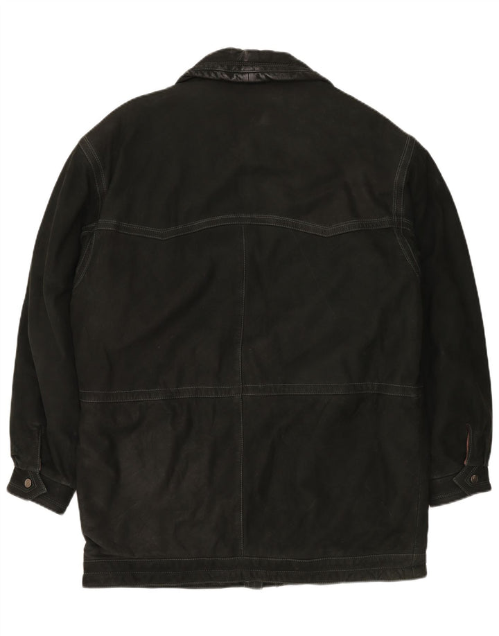 Cappotto in pelle da uomo VINTAGE IT 52 XL in pelle nera