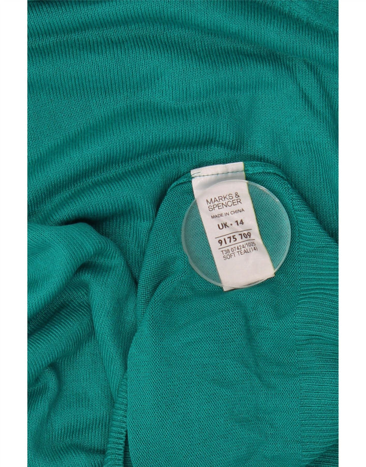 Maglione maglione a collo alto da donna Marks & Spencer UK 14 Verde medio