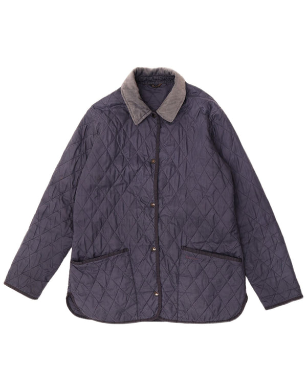 Giacca trapuntata da donna Barbour UK 14 Large Blu Navy in poliammide