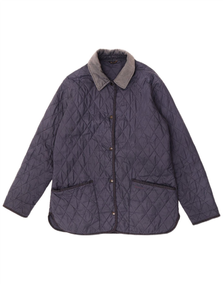 Giacca trapuntata da donna Barbour UK 14 Large Blu Navy in poliammide